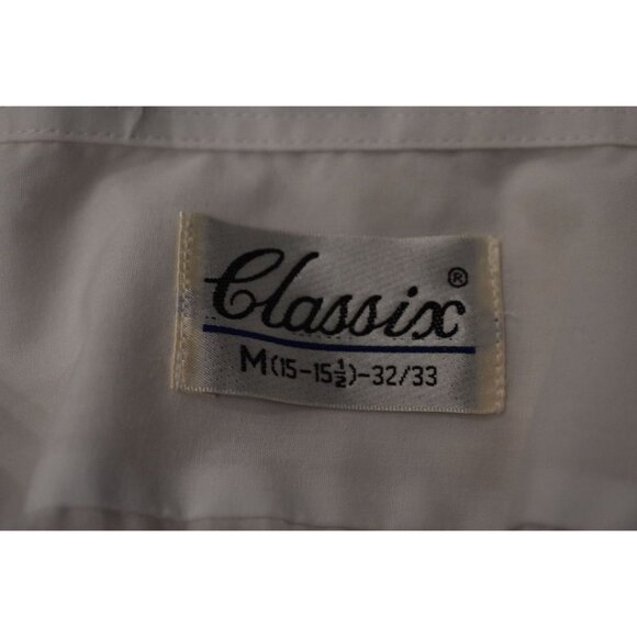 Vintage 90's Men's Classix White Formal Dress Shirt Short Sleeve Size 15/15.5 - Picture 6 of 7